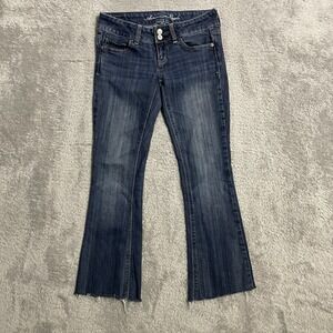 American Eagle Stretch Artist Jeans Womens Size 0 Short Low Rise Dark Wash Pants